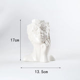 Modern Simple Ceramic Human Face Flower Vase Human Head Plant Flower Pot Nordic Art Flower Creative Vase Home Living Room Decor