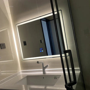 Modern Smart Bath Mirrors Washbasin Wall-mounted Bathroom Mirror Light Luxury Minimalist Household Makeup Mirror with LED Light