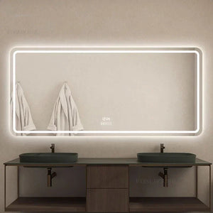 Modern Smart Bath Mirrors Washbasin Wall-mounted Bathroom Mirror Light Luxury Minimalist Household Makeup Mirror with LED Light