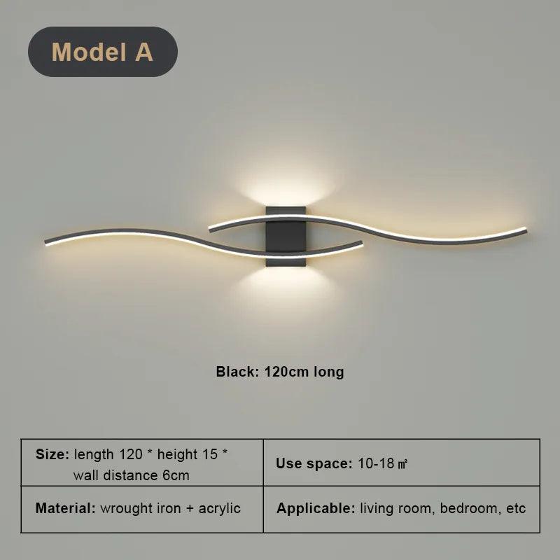 Modern Wall Lamp LED Black White Gold Background Decorative Light For Living Room Bedroom Bedside Indoor Lighting Fixture sconce