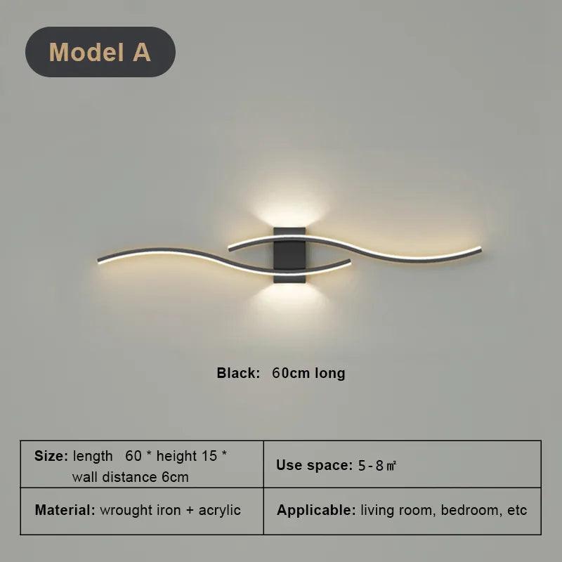 Modern Wall Lamp LED Black White Gold Background Decorative Light For Living Room Bedroom Bedside Indoor Lighting Fixture sconce