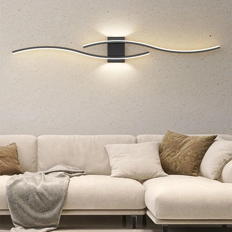 Modern Wall Lamp LED Black White Gold Background Decorative Light For Living Room Bedroom Bedside Indoor Lighting Fixture sconce