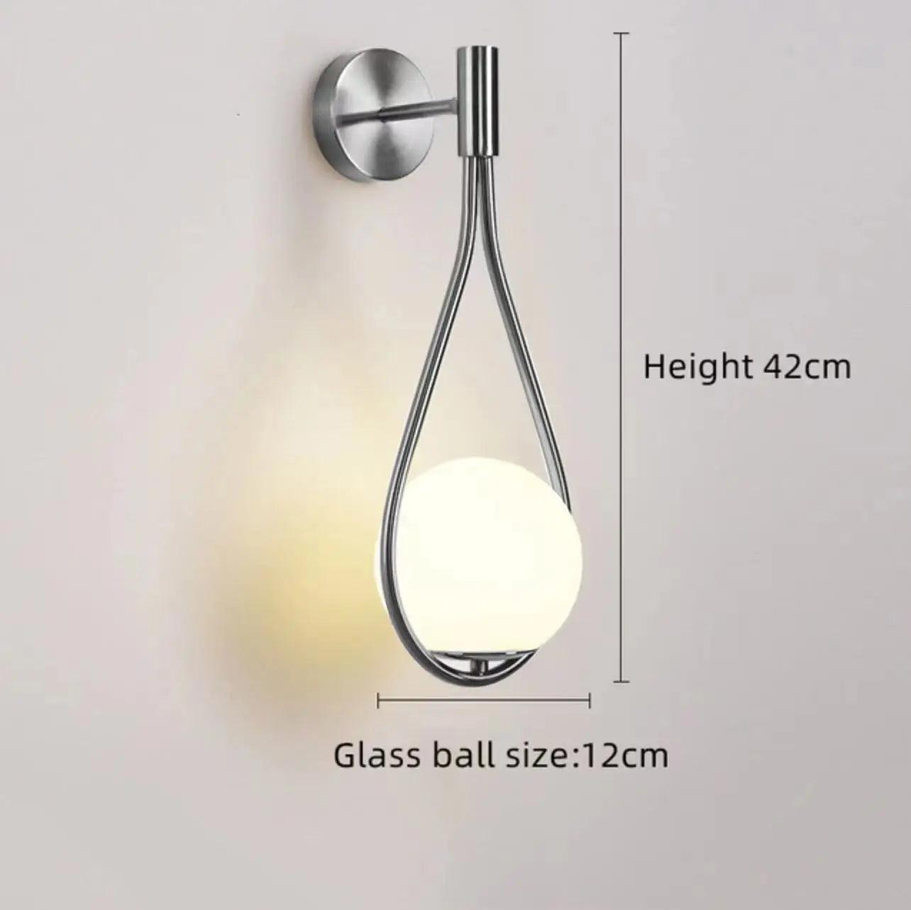 Modern Wall Light Glass Ball Luxury Gold Sconce Living Room Bedroom Bedside Aisle Staircase Nordic Wall Mount Indoor Decor Lamp