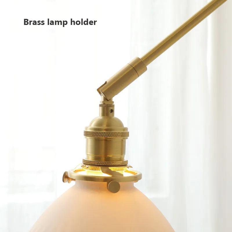 Modern Wall Light New Ceramic Nordic Copper Bedroom Bedside Adjustable LED Lamp with Switch Indoor Lights Fixture for Home E27