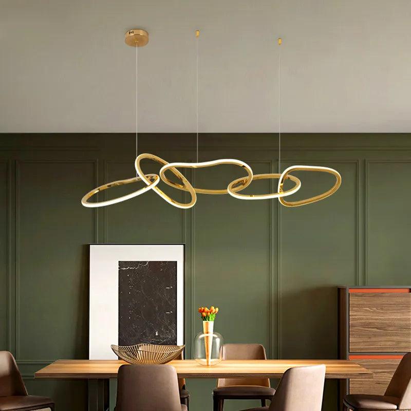 Modern gold dine dining room Pendant lights indoor lighting Ceiling lamp hanging light fixture Chandelier lamps for living room