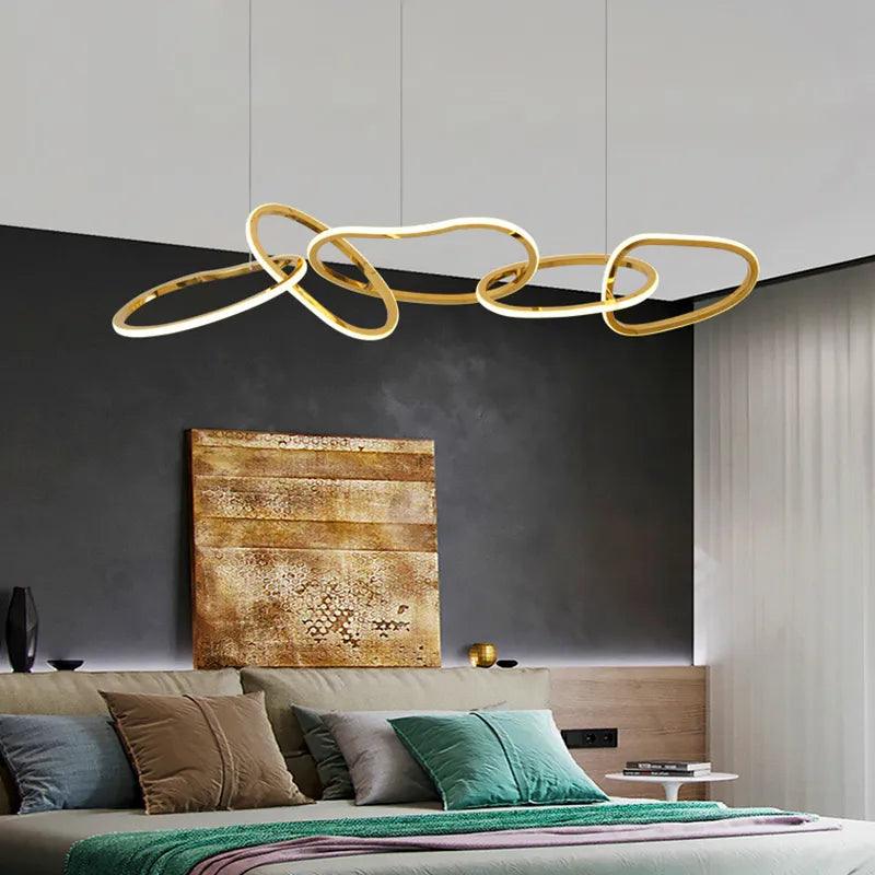 Modern gold dine dining room Pendant lights indoor lighting Ceiling lamp hanging light fixture Chandelier lamps for living room