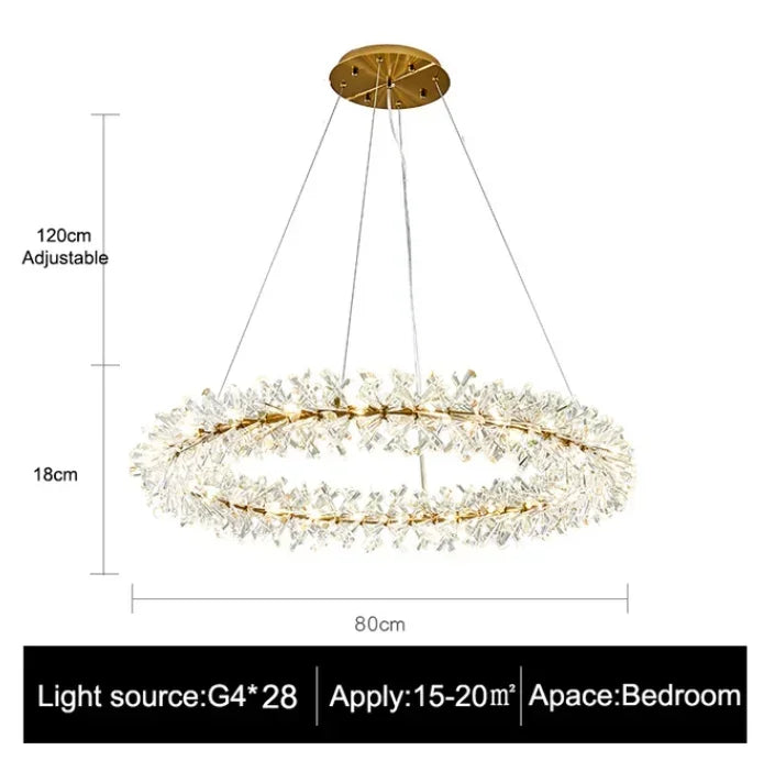 Modern living room bedroom round ceiling chandelier interior decoration luxury crystal chandelier personalized creative LED lamp