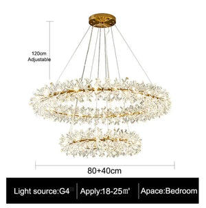 Modern living room bedroom round ceiling chandelier interior decoration luxury crystal chandelier personalized creative LED lamp