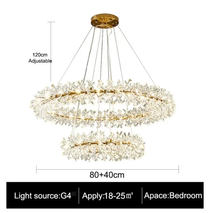 Modern living room bedroom round ceiling chandelier interior decoration luxury crystal chandelier personalized creative LED lamp