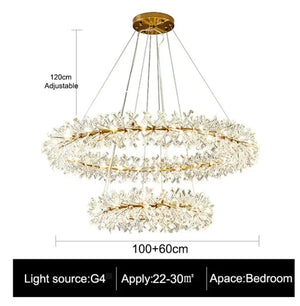 Modern living room bedroom round ceiling chandelier interior decoration luxury crystal chandelier personalized creative LED lamp