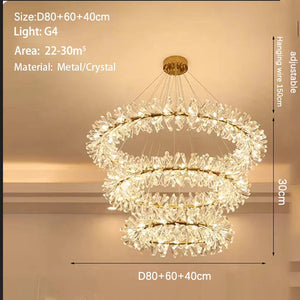 Modern living room bedroom round ceiling chandelier interior decoration luxury crystal chandelier personalized creative LED lamp