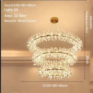 Modern living room bedroom round ceiling chandelier interior decoration luxury crystal chandelier personalized creative LED lamp