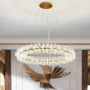 Modern living room bedroom round ceiling chandelier interior decoration luxury crystal chandelier personalized creative LED lamp