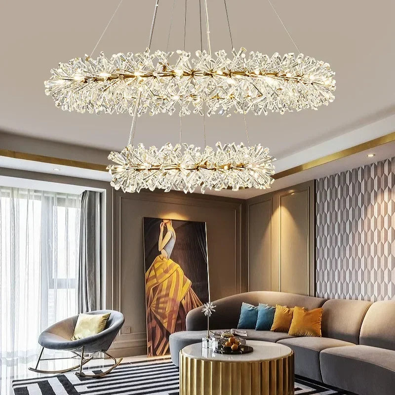 Modern living room bedroom round ceiling chandelier interior decoration luxury crystal chandelier personalized creative LED lamp