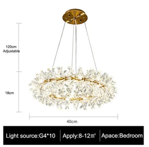 Modern living room bedroom round ceiling chandelier interior decoration luxury crystal chandelier personalized creative LED lamp