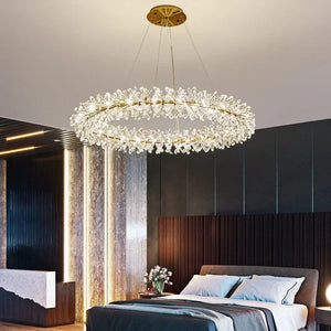 Modern living room bedroom round ceiling chandelier interior decoration luxury crystal chandelier personalized creative LED lamp