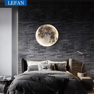 Modern moon wall lamp creative mural living room background wall decoration lamp minimalist art bedside wall light