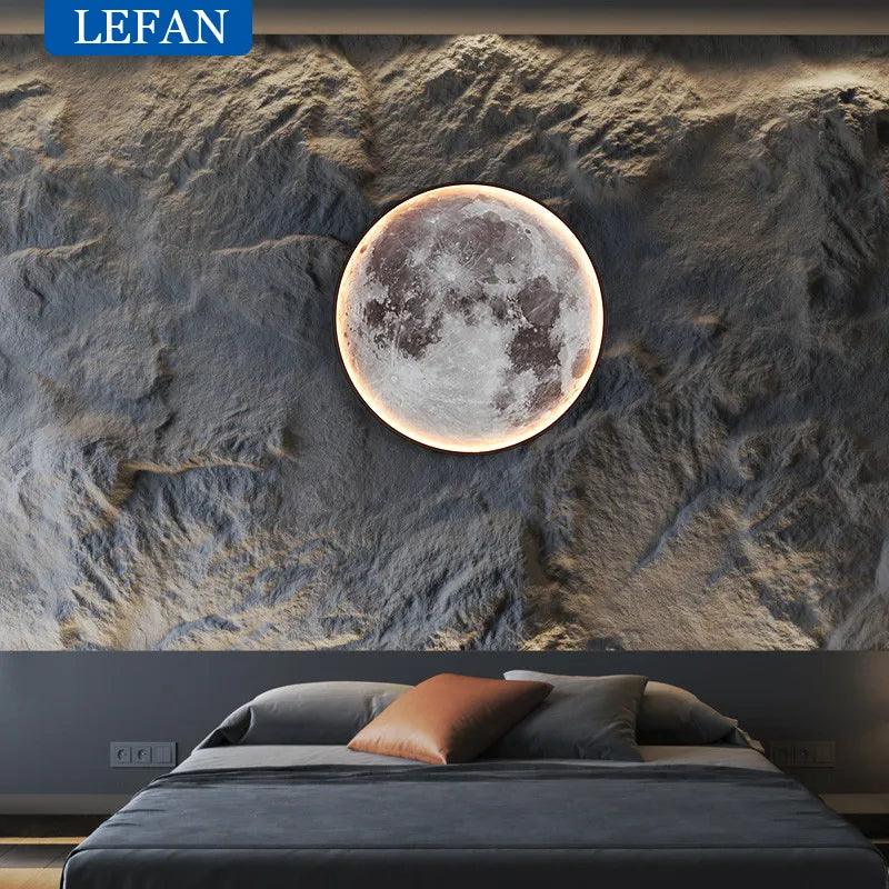 Modern moon wall lamp creative mural living room background wall decoration lamp minimalist art bedside wall light