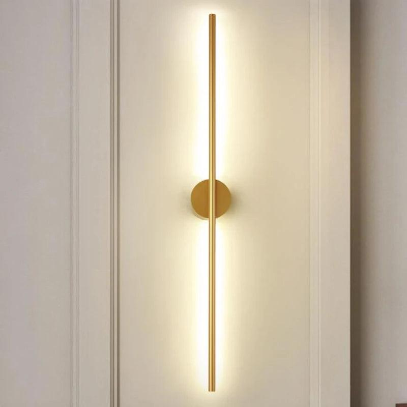 Modern simple linear tube LED wall lamp up down background opposite wall light LED bedside foyer corridor black gold LED sconce