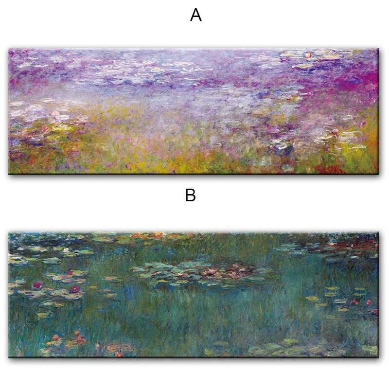 Monet Water Lilies Oil Paintings Reproductions Print On Canvas Art Prints Famous Artwork By Monet Wall Pictures For Bed Room