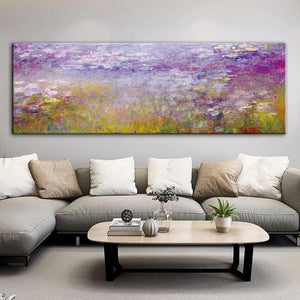 Monet Water Lilies Oil Paintings Reproductions Print On Canvas Art Prints Famous Artwork By Monet Wall Pictures For Bed Room