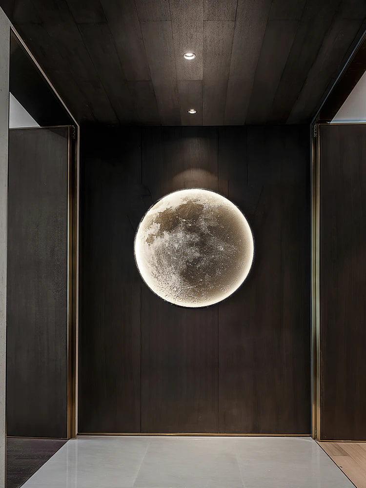 Moon Wall Lamp Living Room Background Wall Modern Simple Wall Painting Lamp Art Decoration Designer Aisle Bedroom Bedside Lamps