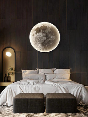 Moon Wall Lamp Living Room Background Wall Modern Simple Wall Painting Lamp Art Decoration Designer Aisle Bedroom Bedside Lamps