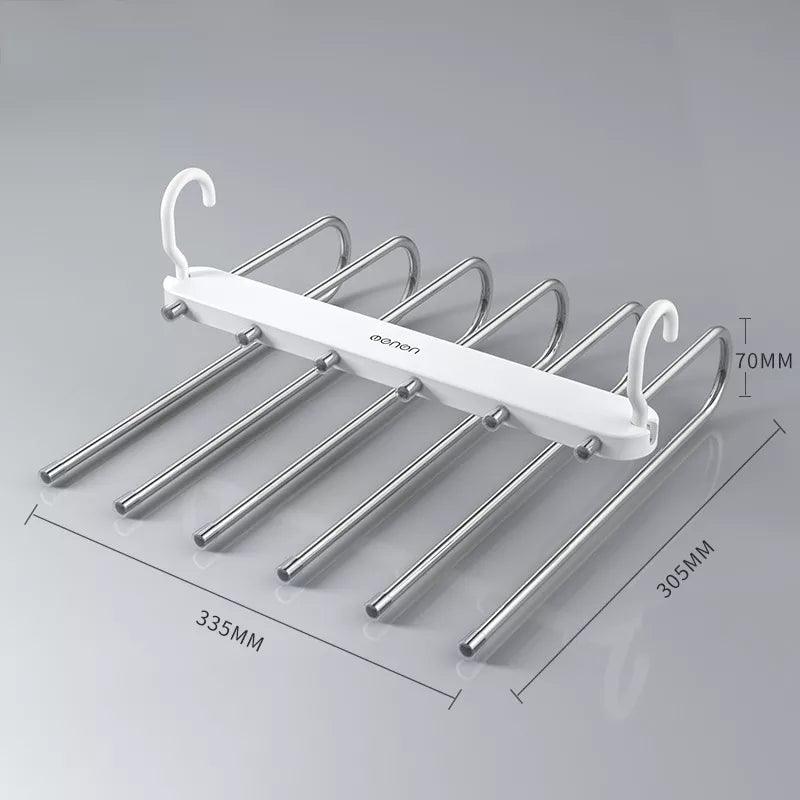 Multi-functional 6 in 1 Pants Hanger For Clothes Rack Adjustable Closet Organizer Trouser Storage Rack Pants Tie Storage Shelf