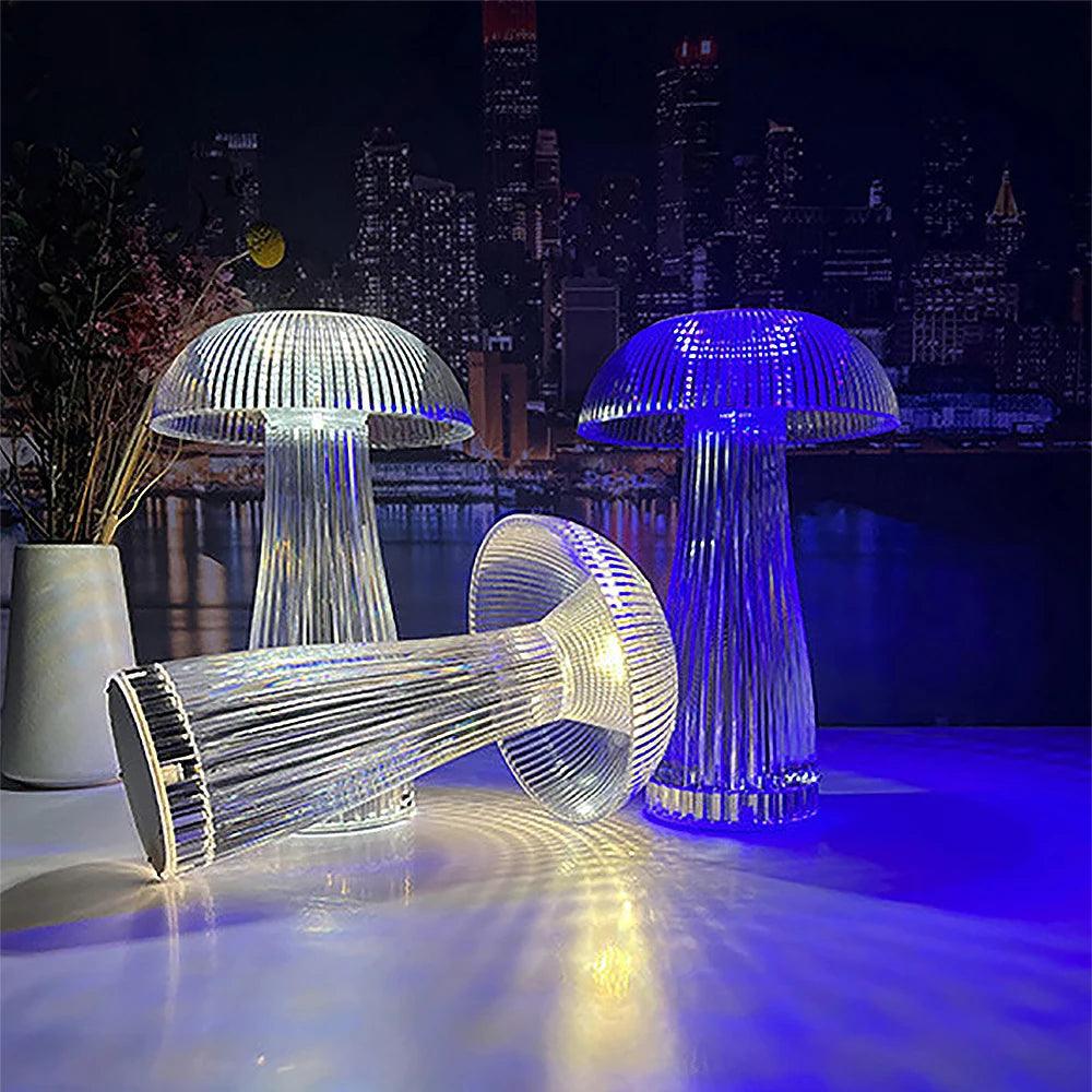 Mushroom Crystal Table Lamp LED Ambient Light Touch Night Light for Restaurant Cafe Bar Living Room Bedroom Bedside Decoration