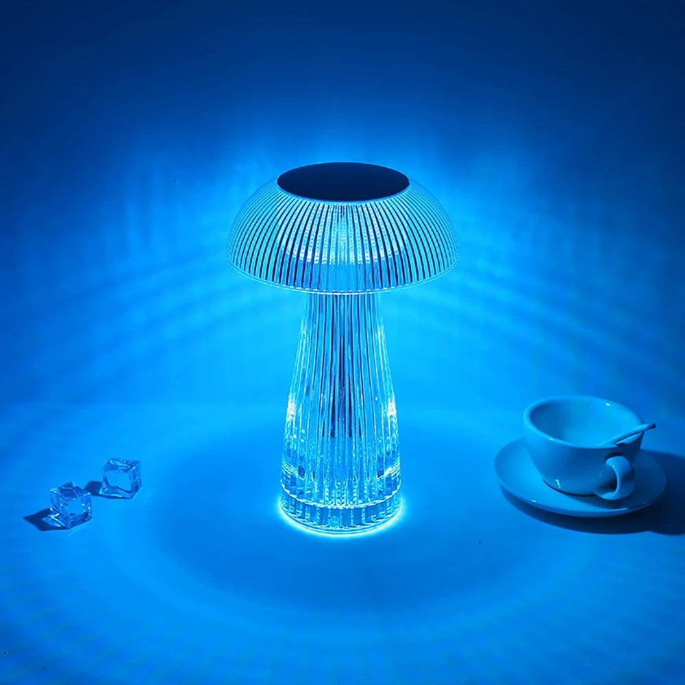 Mushroom Crystal Table Lamp LED Ambient Light Touch Night Light for Restaurant Cafe Bar Living Room Bedroom Bedside Decoration