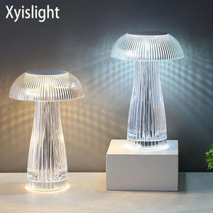 Mushroom Crystal Table Lamp LED Ambient Light Touch Night Light for Restaurant Cafe Bar Living Room Bedroom Bedside Decoration