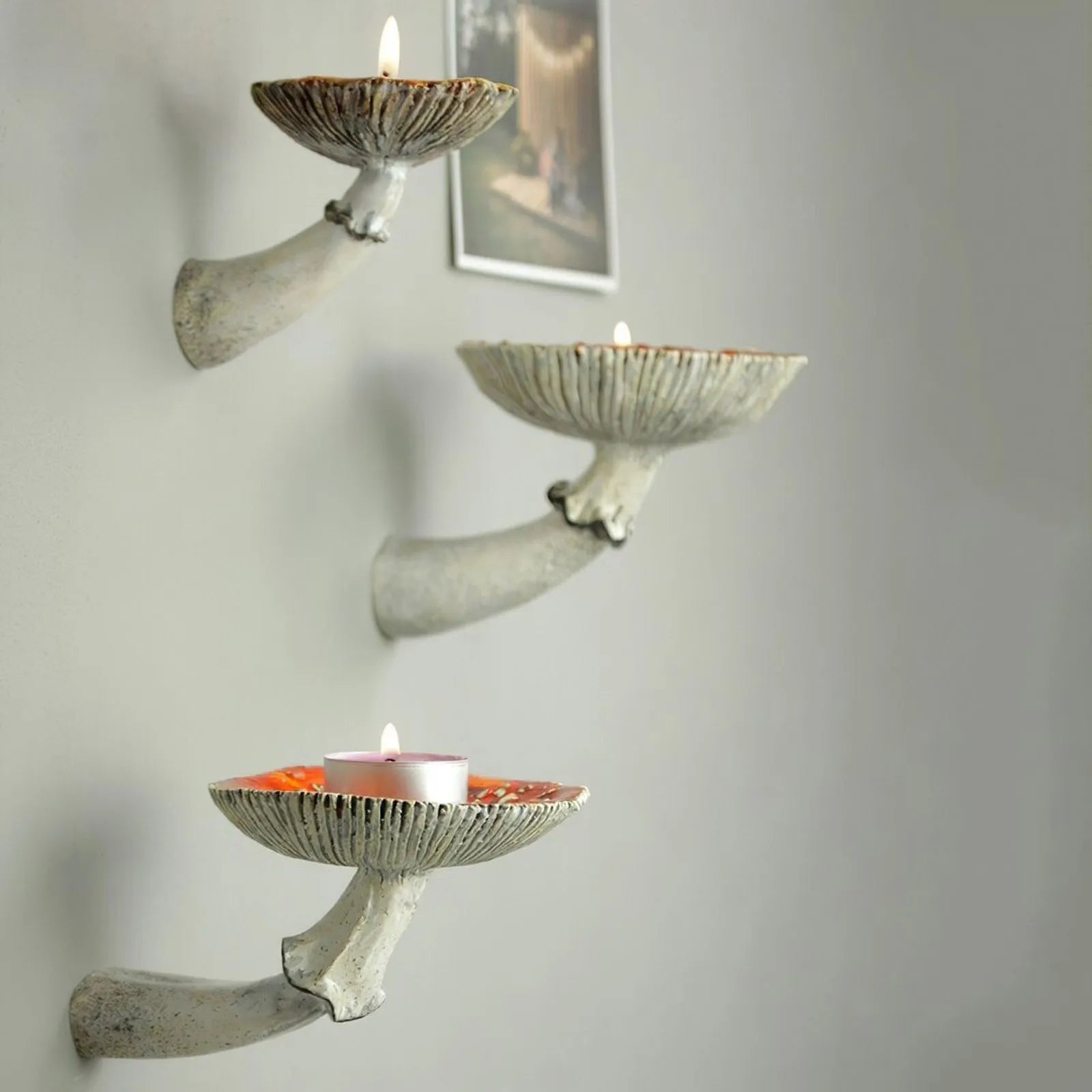 Mushroom Wall Hanging Shelf Decoration Frame Amanita Shaped Floating Shelf 3 Size Wall Hanging Storage Rack Home Ornaments