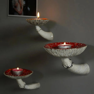 Mushroom Wall Hanging Shelf Decoration Frame Amanita Shaped Floating Shelf 3 Size Wall Hanging Storage Rack Home Ornaments