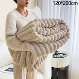 New Artificial Rabbit Plush Autumn Warm Blankets for Beds Soft Coral Fleece Sofa Throw Blanket Comfortable Thicken Bed Sheet