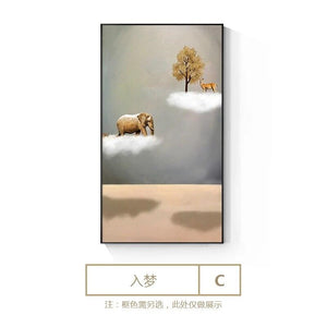 New Chinese Style Gold Boat Canvas Poster Natural Landscape Abstract Painting Print Wall Art Pictures For Living Room Home Decor