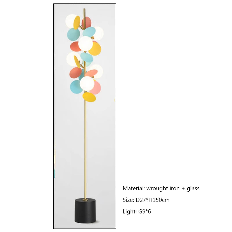 New Colourful Leaf Led Luxurious Minimal Floor Lamp for Living Room Home Decor Bedroom Bedside Lamp Indoor Standing Light