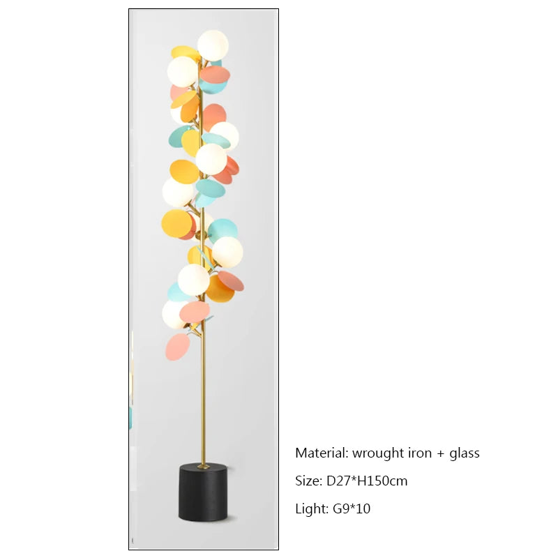 New Colourful Leaf Led Luxurious Minimal Floor Lamp for Living Room Home Decor Bedroom Bedside Lamp Indoor Standing Light