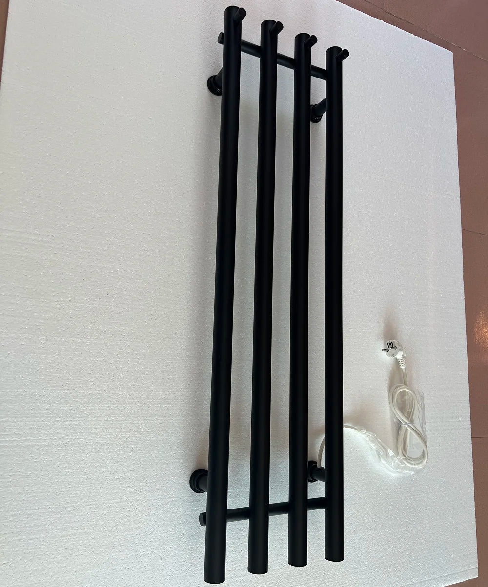 New Design Bathroom Accessories Stainless Steel 304 Electric Heated Towel Rail Matt Black Vertical Towel Warmer Radiator