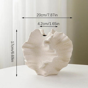 New European Style Wavy Plain White Ceramic Vase Frosted Hydroponic Dried Flower Arrangement Home Decoration Gifts And Crafts