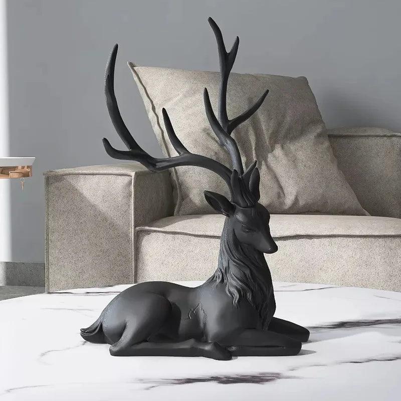 New High End Deer Statue Reindeer Figurines Resin Sculpture For Living Room Luxury Home Decoration Nordic Tabletop Ornaments