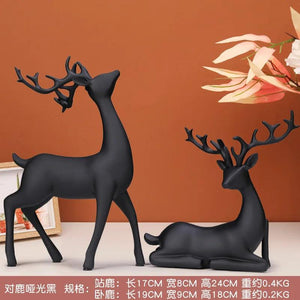 New High End Deer Statue Reindeer Figurines Resin Sculpture For Living Room Luxury Home Decoration Nordic Tabletop Ornaments