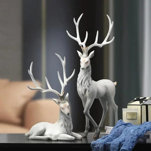 New High End Deer Statue Reindeer Figurines Resin Sculpture For Living Room Luxury Home Decoration Nordic Tabletop Ornaments