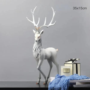 New High End Deer Statue Reindeer Figurines Resin Sculpture For Living Room Luxury Home Decoration Nordic Tabletop Ornaments