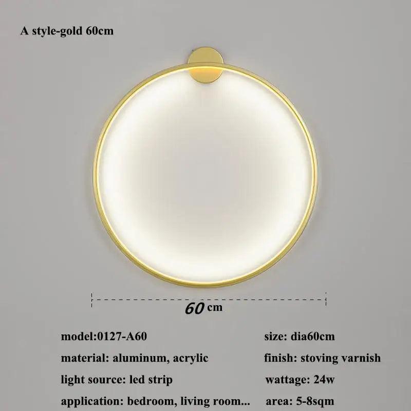 New Modern Led Black Gold Circle Wall Lamp Bedroom Decoration Led Wall Lamp Living Room Background Wall Light Wall Lamp