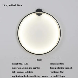 New Modern Led Black Gold Circle Wall Lamp Bedroom Decoration Led Wall Lamp Living Room Background Wall Light Wall Lamp