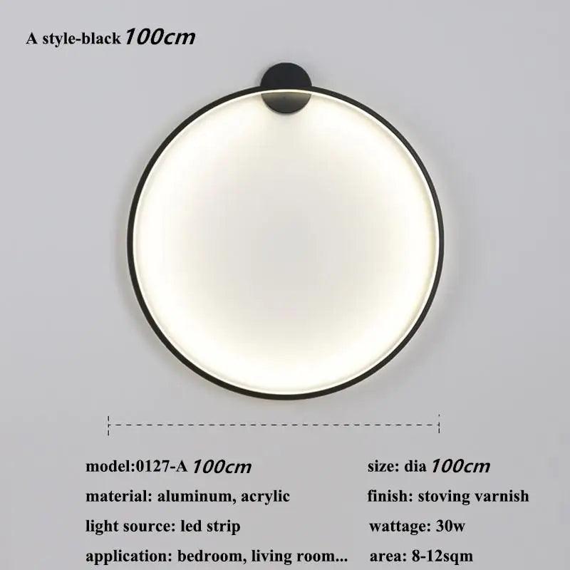 New Modern Led Black Gold Circle Wall Lamp Bedroom Decoration Led Wall Lamp Living Room Background Wall Light Wall Lamp