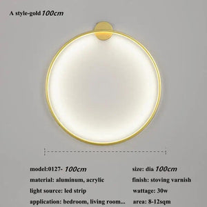 New Modern Led Black Gold Circle Wall Lamp Bedroom Decoration Led Wall Lamp Living Room Background Wall Light Wall Lamp