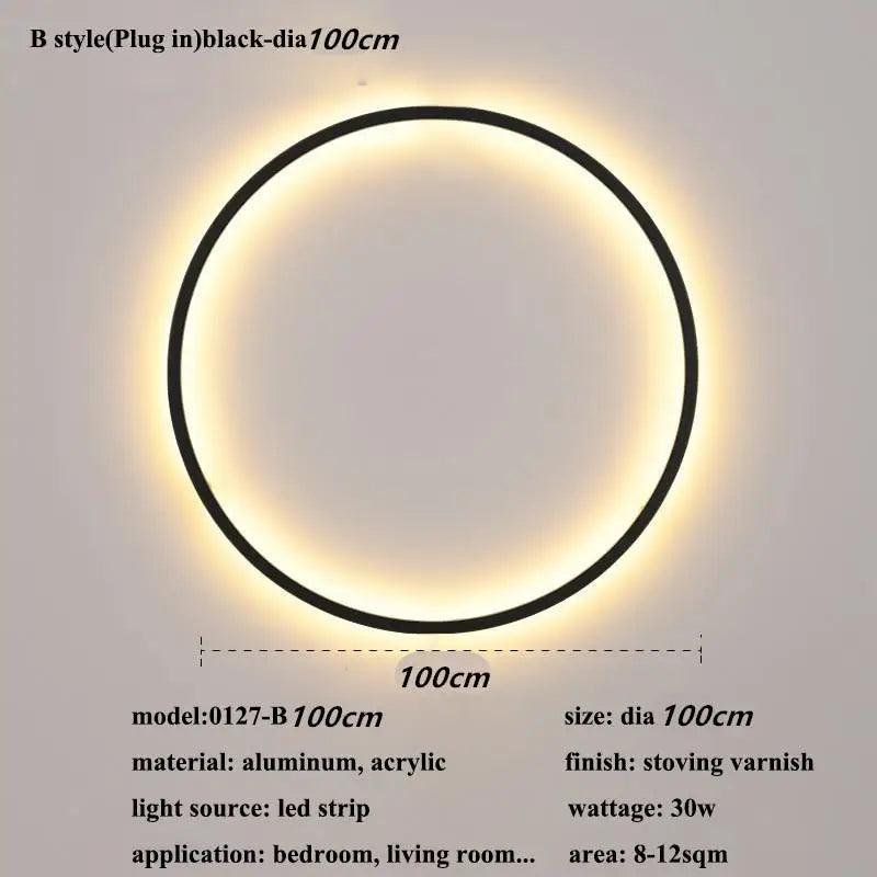 New Modern Led Black Gold Circle Wall Lamp Bedroom Decoration Led Wall Lamp Living Room Background Wall Light Wall Lamp