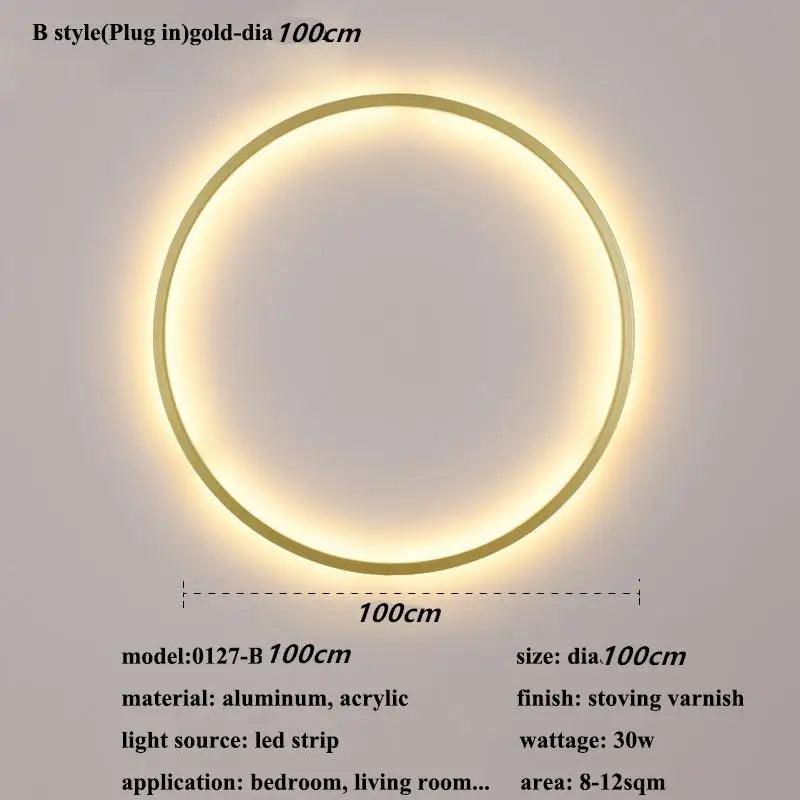 New Modern Led Black Gold Circle Wall Lamp Bedroom Decoration Led Wall Lamp Living Room Background Wall Light Wall Lamp