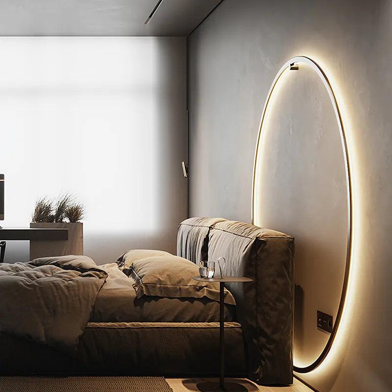 New Modern Led Black Gold Circle Wall Lamp Bedroom Decoration Led Wall Lamp Living Room Background Wall Light Wall Lamp